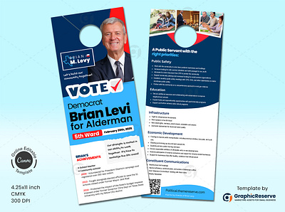 Political Campaign Door Hanger Design Canva Template campaign door hanger political campaign door hanger political door hanger political door hanger template