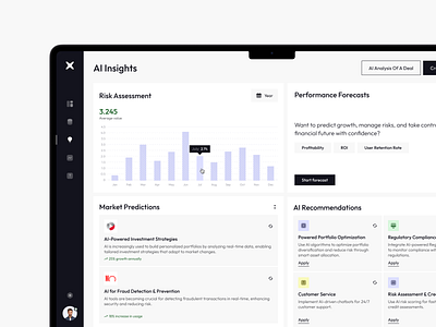 WealthSense AI: Intelligent Financial Data Analytics Suite ai analytics artificial intelligence chart charts dashboard data data analytics finance fintech performance product design wealth wealth management