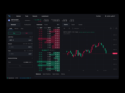 Helix 2.0 UI style demo bitcoin blockchain crypto cryptocurrency dark defi dex ethereum exchange injective interface product design trading ui ux web3