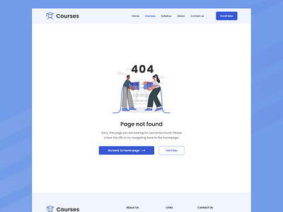 404 Page Not Found UI Design 404 404 error 404 error page not found 404 not found clean colorful courses design error error page illustration landing page page not found ui ui ux design ux web web design website