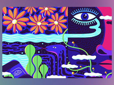 The Garden of Sorrow - Illustration art art design artist artwork bright colors coorful creative creativeness deep meaning design eye flowers i illustrated insparation inspired meaningful snake tears