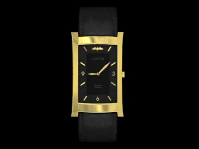 Cartier Watch 3d black gold watch