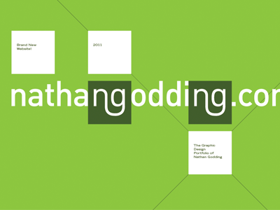 nathaNGoddiNG geometry green personal portfolio square type typography web website
