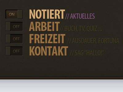 On / Off Navigation brown button navigation website