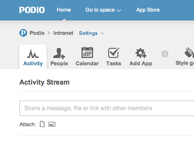 Podio UI css podio ui update