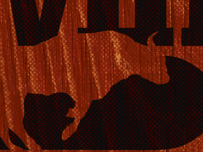 Bull bull fake duotone halftone logo weathered