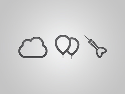 The Tocsins | Icons balloons cloud dart icons