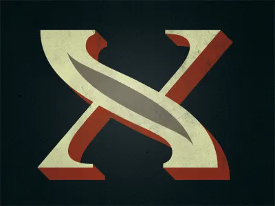 X alphabattle blue lettercult lettering orange typography x