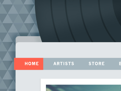 Vinyl In The Header blur grey music navigation orange pattern triangles