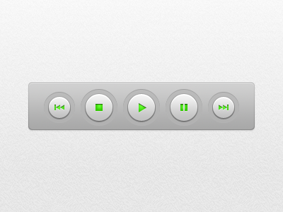 Glowing player buttons buttons fireworks gray green icons ui