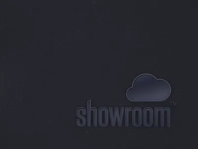 Showroom cloud dark icon logo room show typography view