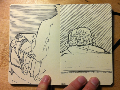 scribbble commute drawering drawing lines moleskine pen scribbble sketch