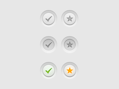 Starred & Checked Action Buttons buttons glow ipad ui