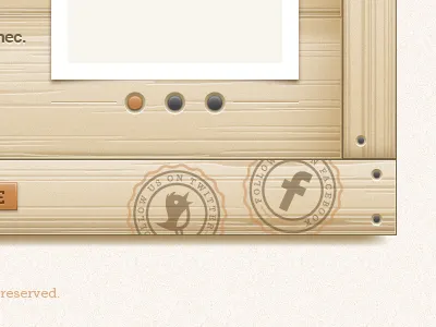 Footer Icons facebook icon illustrator seal social twitter typography vector wood