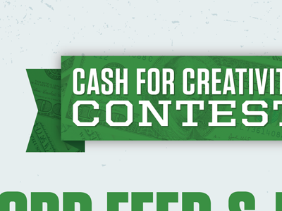 Cash For Creativity banner cash money contest texture