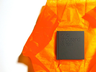 two thousand and ten book brochure design design embossing gray guildford print design self promotion surrey tangerine tissue paper typography