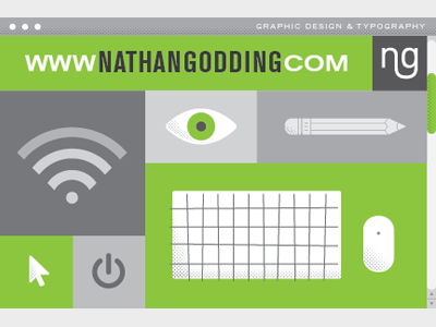 Window cursor eye green grey grid keyboard mouse pencil typography website wi fi