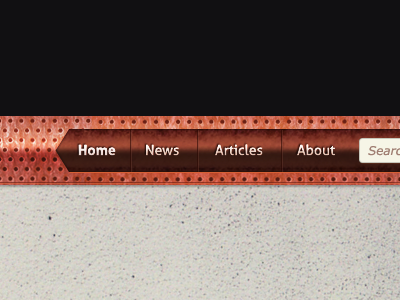 Metallic Nav UI copper metallic navigation ui