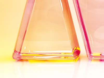 Glass - 3D Render 3d 3d render glass glossy ice illustration pink render shiny yellow