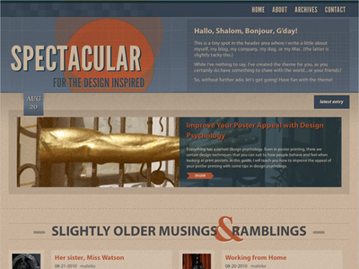 Spectacular WordpressTheme css3 download html5 theme wordpress wp