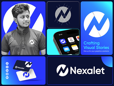 Nexalet Logo Design app icon brand book brand design brand guideline brand identity branding branding design business logo design graphic design letter logo logo logo design logo maker logos minimalist logo modern logo n logo text logo