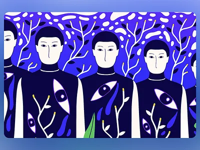 Silent gaze - Creative Illustration art art design artist artwork blue colors creative creative design creativeness design illustrated illustration insparation inspire inspired meaningful painting silence silent gaze trees