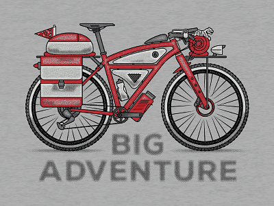 Twin Six // BIG ADVENTURE T big adventure bike packing halftone homage illustration mountain bike peewee herman t shirt twin six