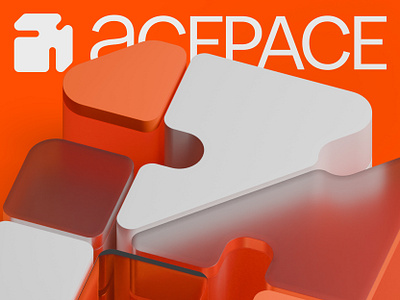 Acepace - Logo and Brand Identity for a SAAS Storage Startup 3d 3d illustration 3d modeling blockchain branding icon logo logomark modern saas startup tech technology visual identity