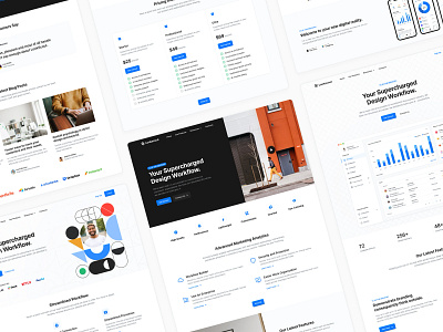 Landing Pages - Lookscout Design System design design system figma layout lookscout modern saas ui webpage website