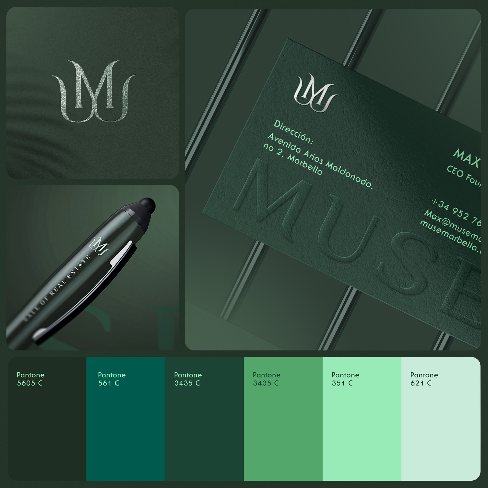Elegant brand identity for MUSE branding graphic design logo