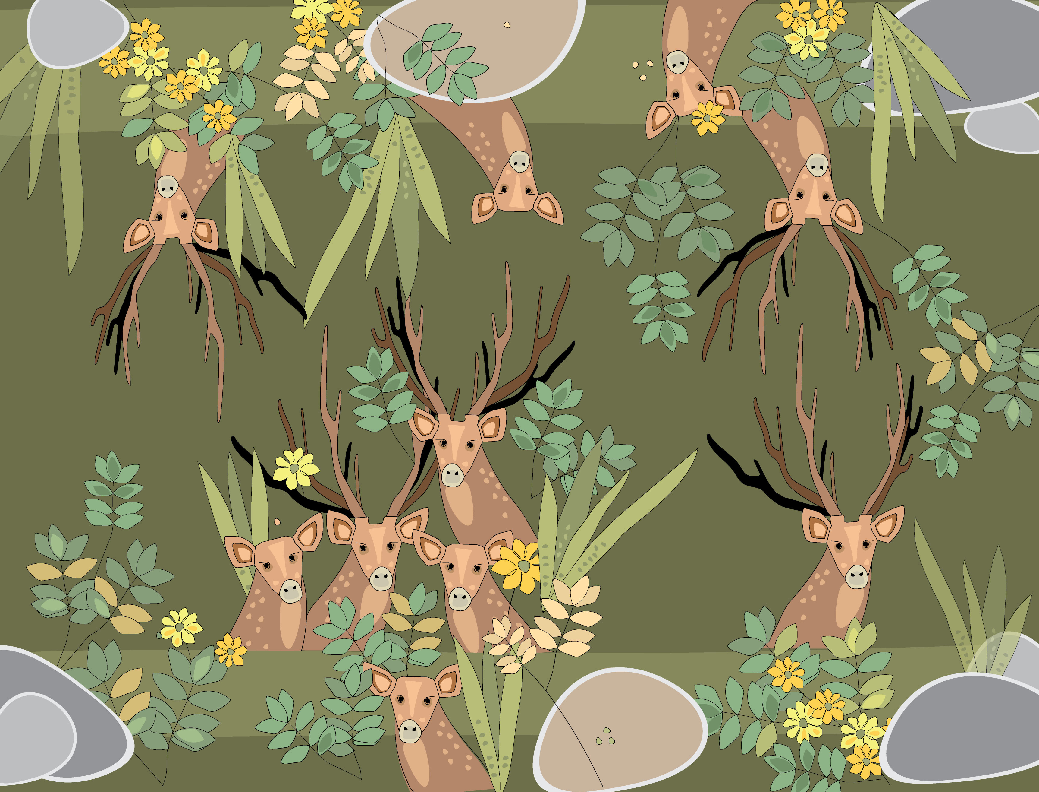 Deers branding character digital art digital painting graphic design ill illustration vector