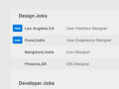 Job Board (W.I.P.) blue clean css design grey html list table less web webapp