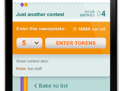 iPhone app UI - sweepstakes #5 app gui interface iphone ui