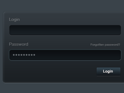 Dark Login Page blue dark form login page photoshop psd signin