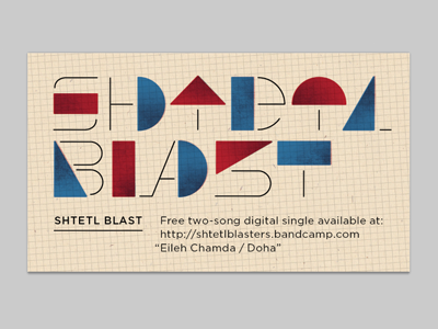 Shtetl Blast blue design geometric geometry gotham grid lettering red typography