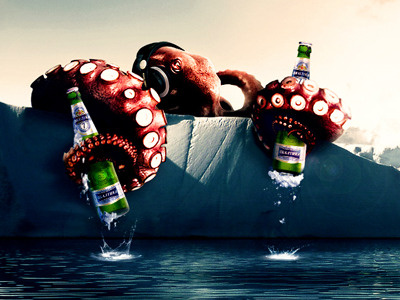 Baltika Beer Ad beer blue ice water