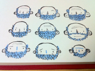 Faces beard comic illustration