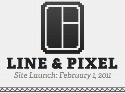 Site launch announcement pixel typography web