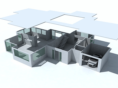 House in progress 3d architecture house model