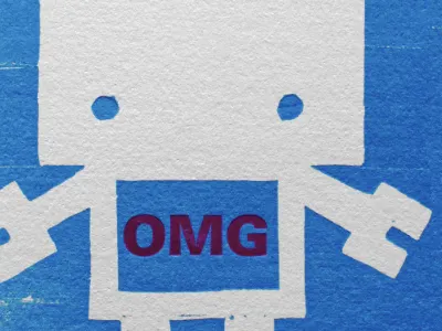 OMG Robot Thank You Card letterpress robot thank you card wood cut