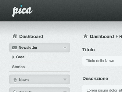 Pica | Navigation button cms form navigation pica ui