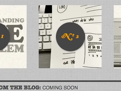 Relaunch coming soon... grey hoefler text orange texture