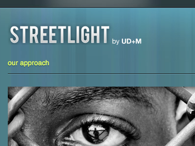 Streelight Redesign blue imagery minimal non profit shine