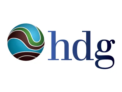 Headwaters Design Group Logo 03 blue brown green landscape architecture logo mark sphere vector