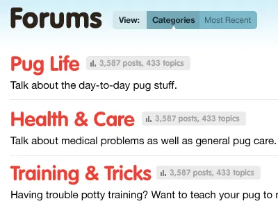 PugSpot Forums blue forums pugspot red ui