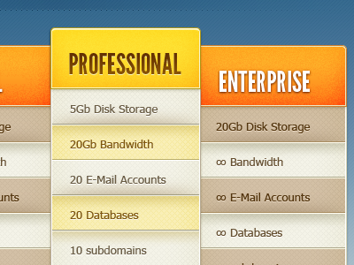 Pricing Table design type web