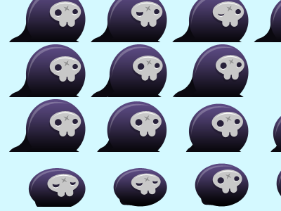 Animation Sprite for "Squirm" character gray purple sprite video game