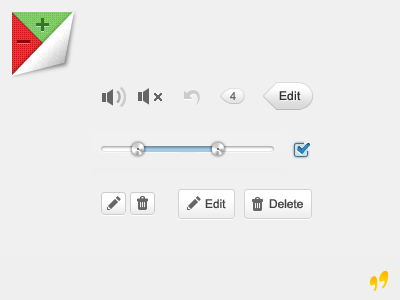Ui elements from Audish.com buttons peel sliders ui ui elements