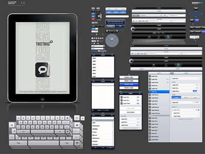iPad GUI PSD ios ipad psd stencil template