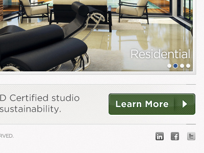 Sustainability architect blue button debut green image placeholder